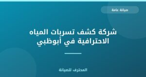 شركة كشف تسربات المياه الاحترافية في أبوظبي