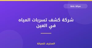 شركة كشف تسربات المياه في العين