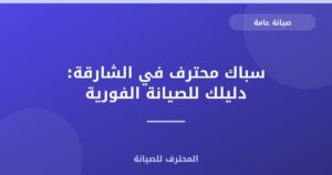 سباك محترف في الشارقة: دليلك للصيانة الفورية