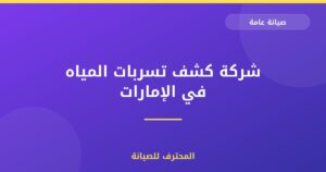 شركة كشف تسربات المياه في الإمارات