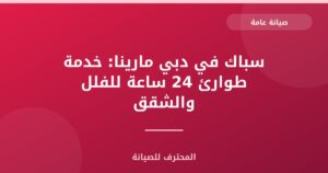 سباك في دبي مارينا: خدمة طوارئ 24 ساعة للفلل والشقق