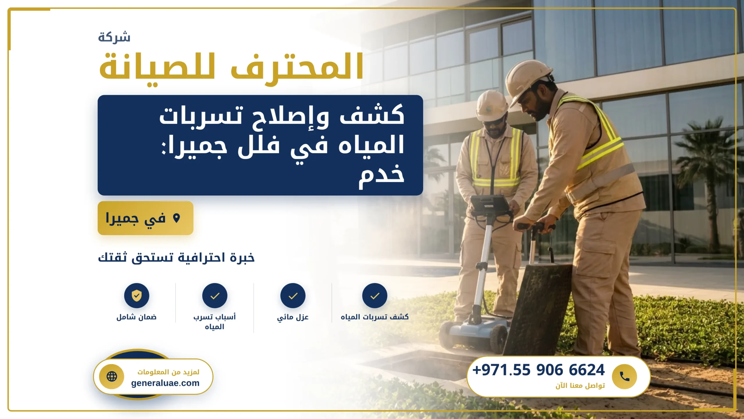 معالجة تسربات مياه فلل جميرا بكفاءة
